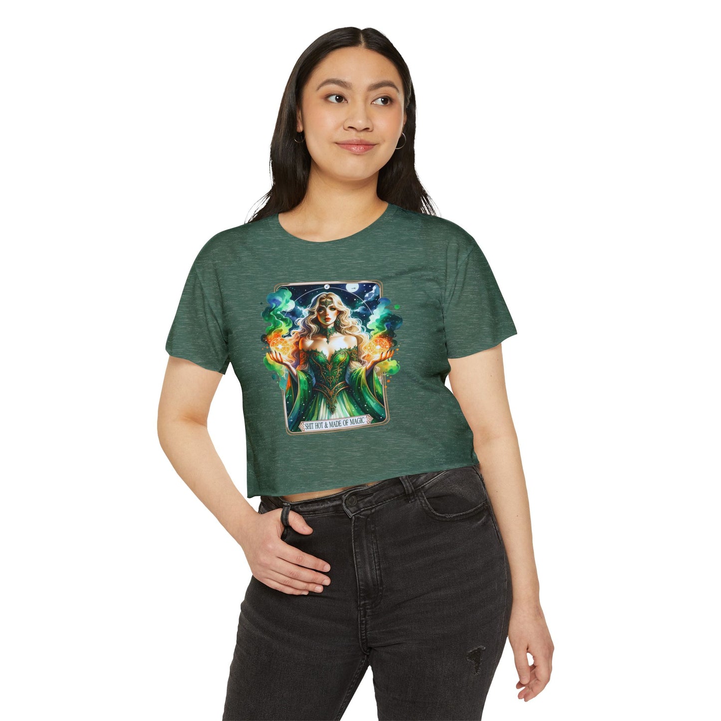 Magical Green Witch Crop Top