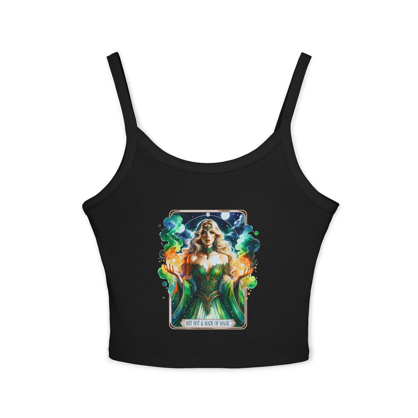 Magical Green Witch Spaghetti Strap Tank Top