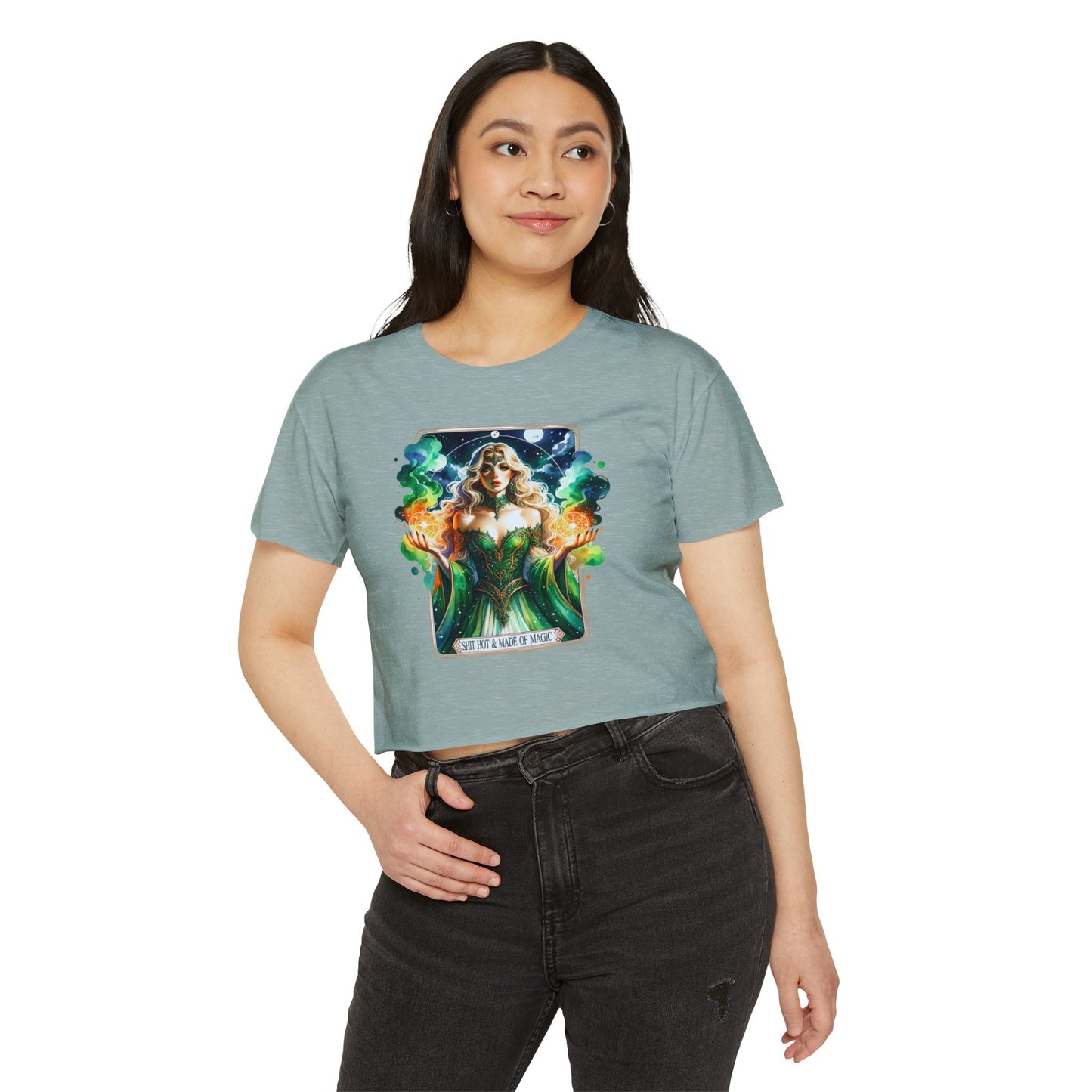Magical Green Witch Crop Top