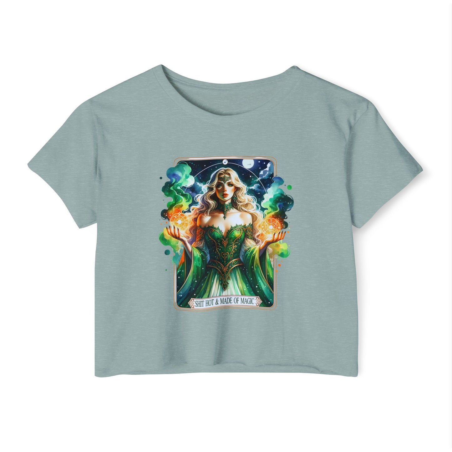 Magical Green Witch Crop Top