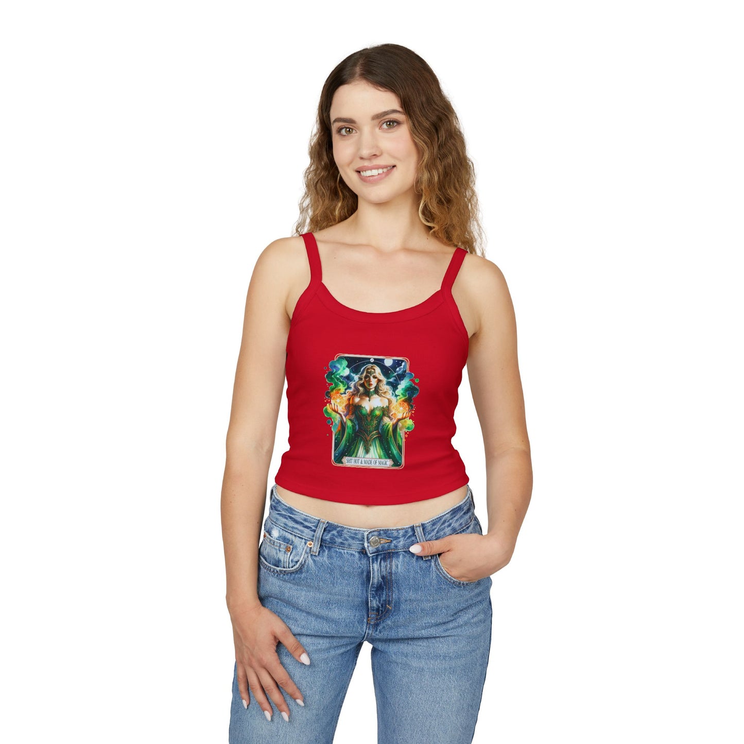 Magical Green Witch Spaghetti Strap Tank Top