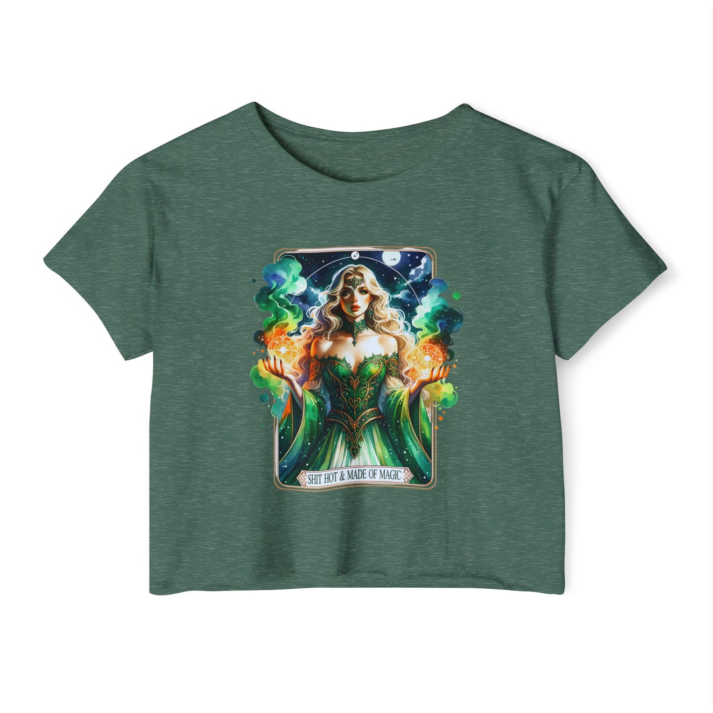 Magical Green Witch Crop Top