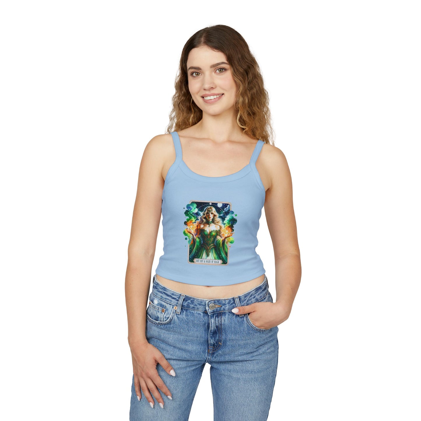 Magical Green Witch Spaghetti Strap Tank Top