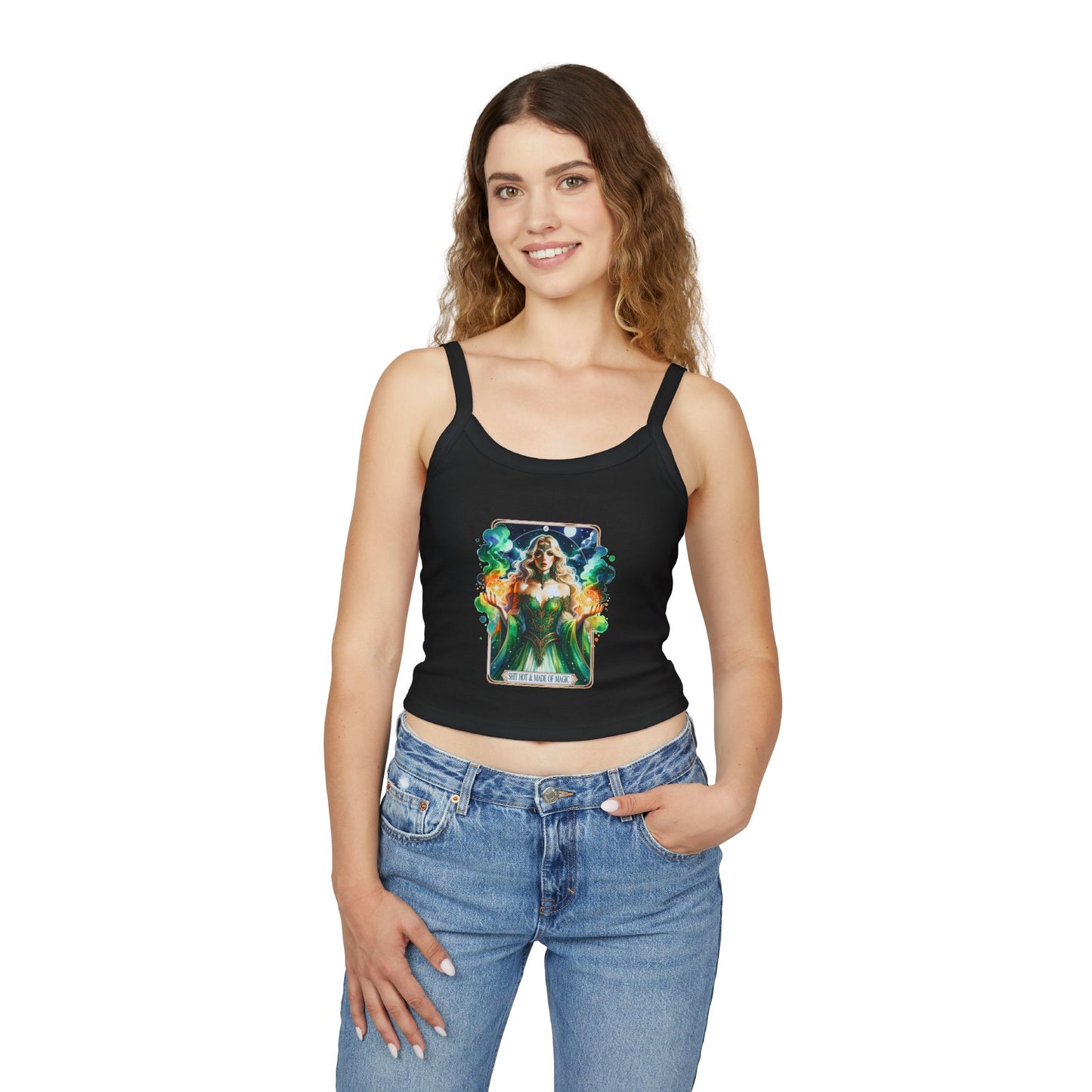 Magical Green Witch Spaghetti Strap Tank Top