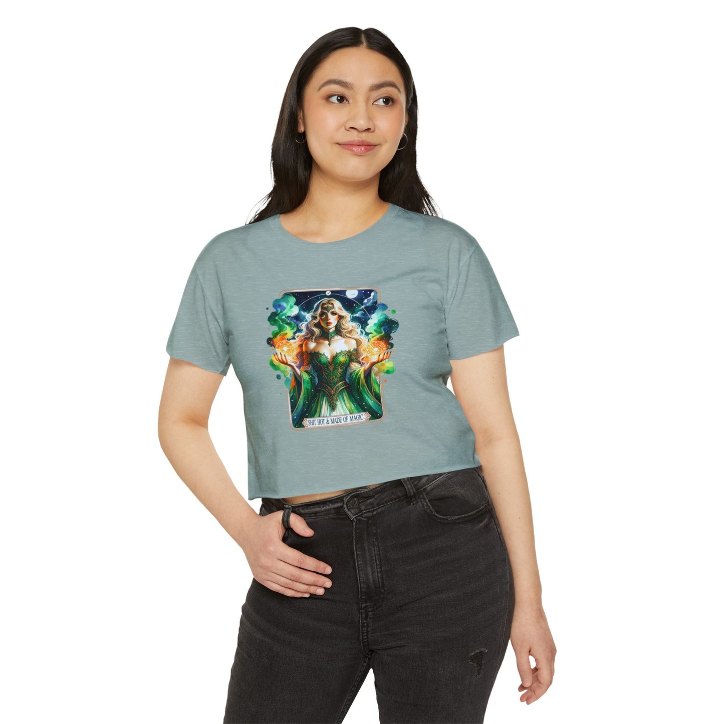 Magical Green Witch Crop Top