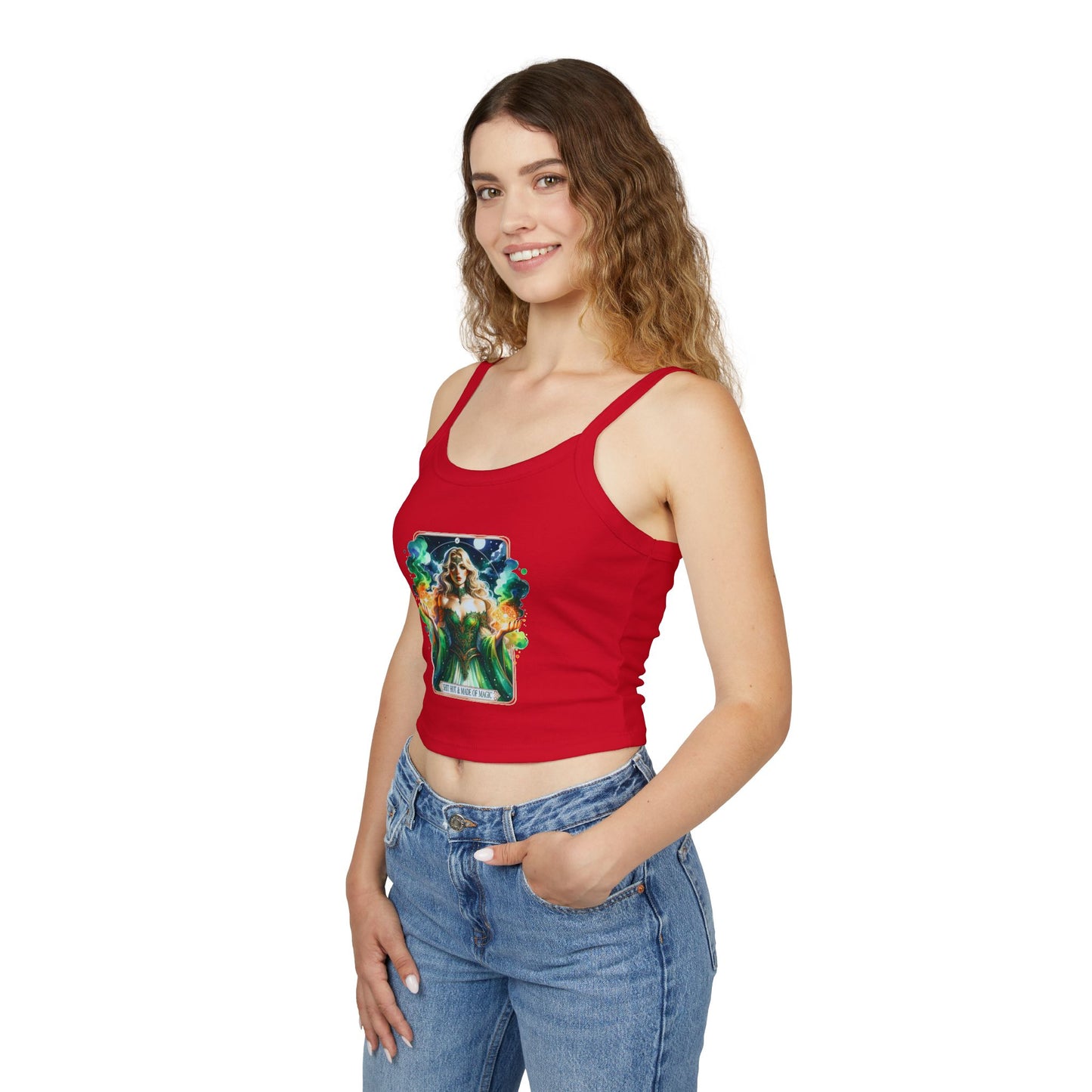 Magical Green Witch Spaghetti Strap Tank Top
