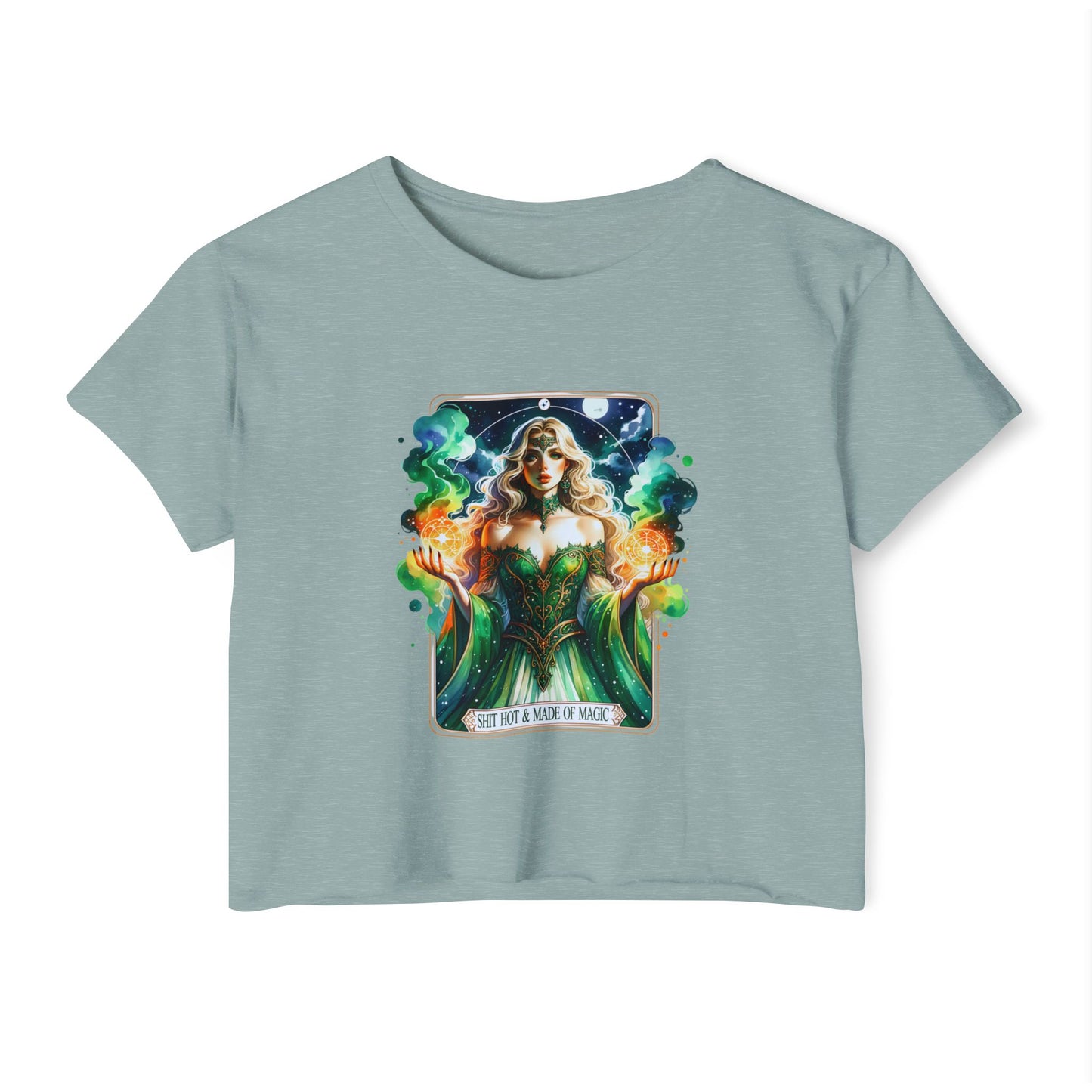 Magical Green Witch Crop Top