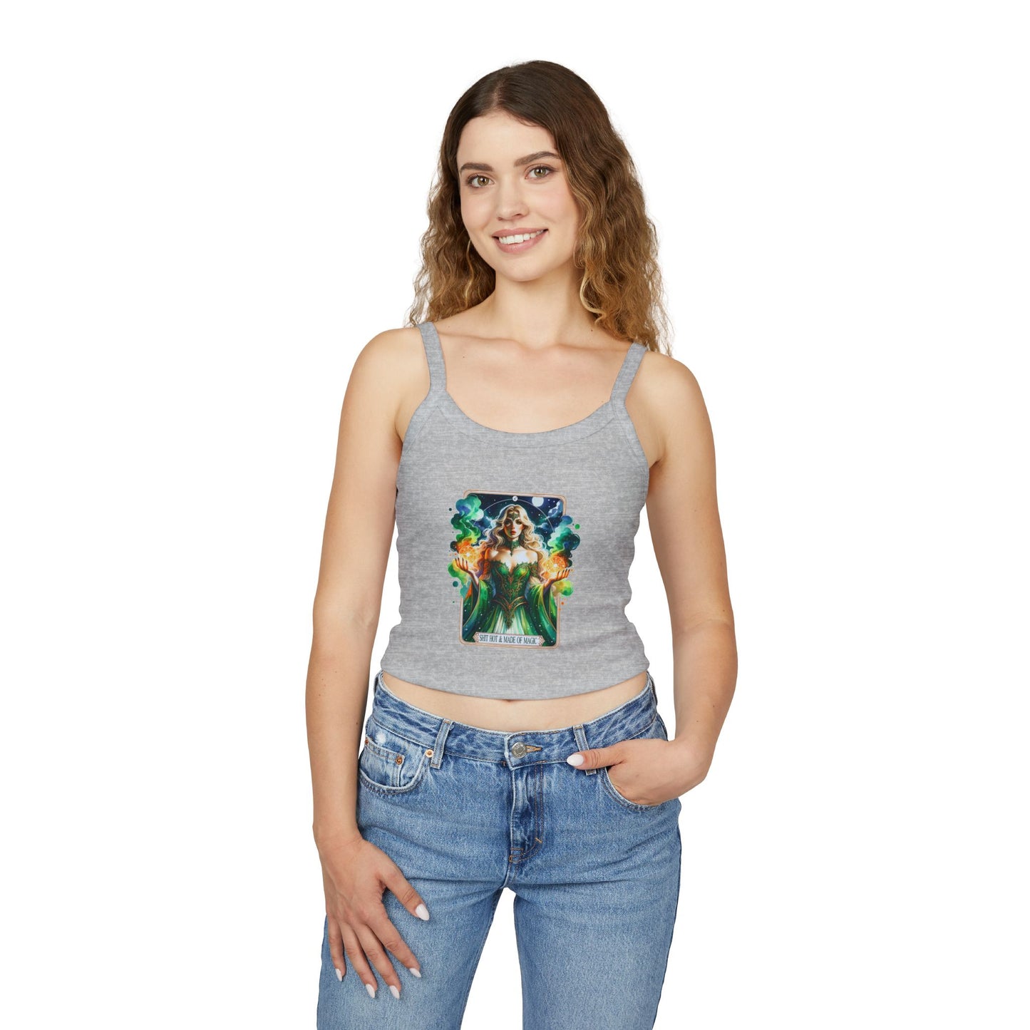 Magical Green Witch Spaghetti Strap Tank Top