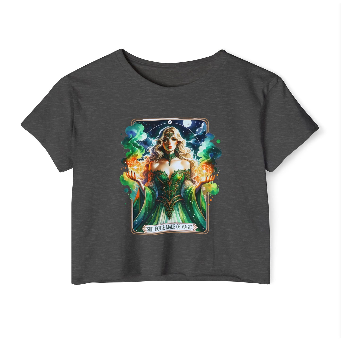 Magical Green Witch Crop Top