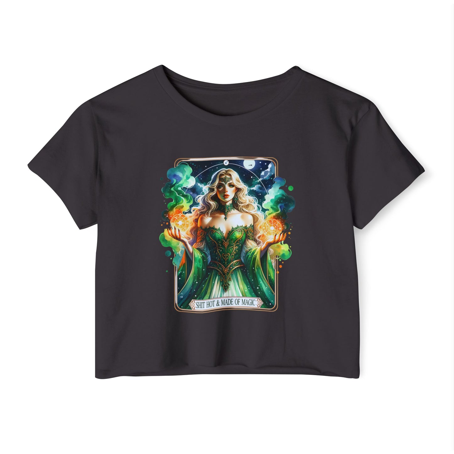 Magical Green Witch Crop Top