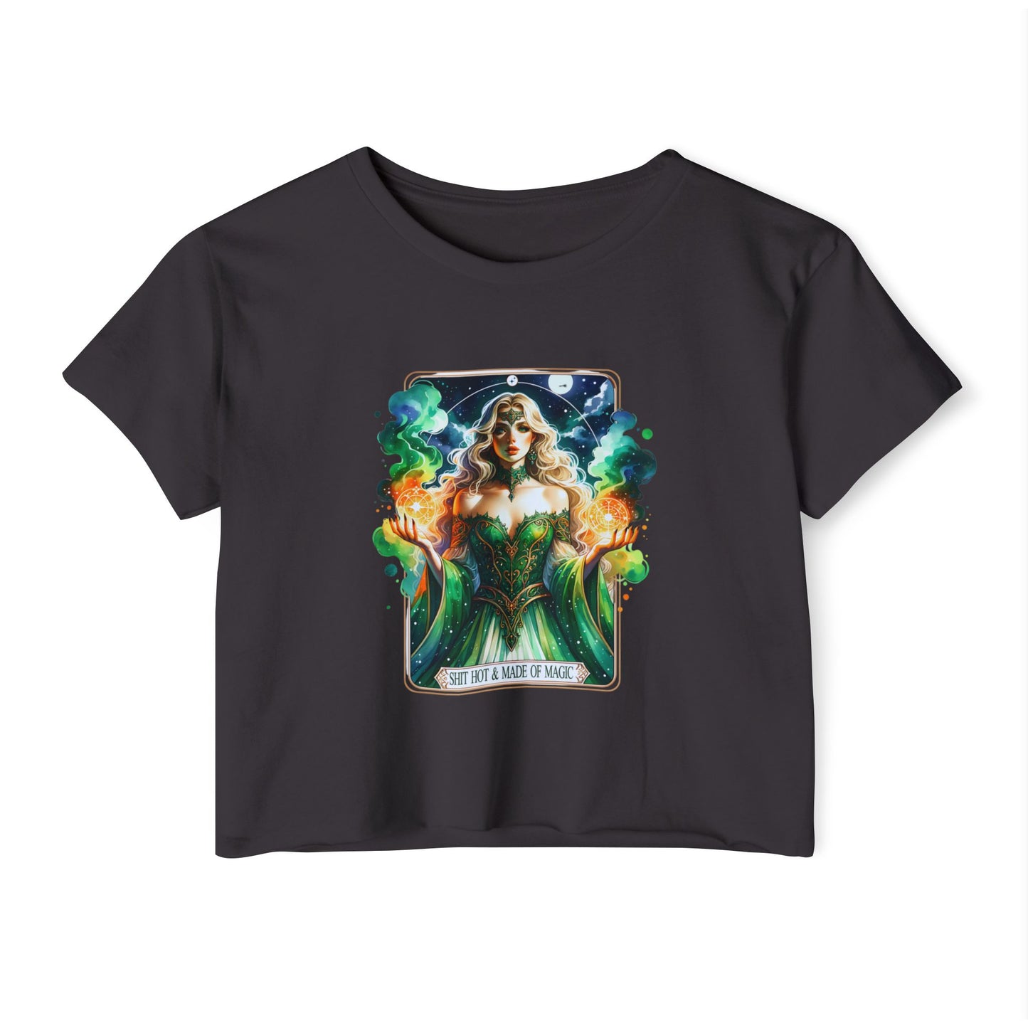 Magical Green Witch Crop Top