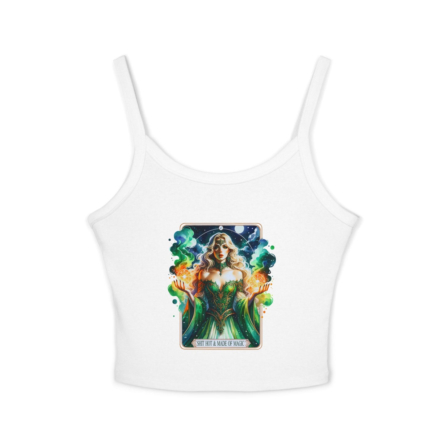 Magical Green Witch Spaghetti Strap Tank Top