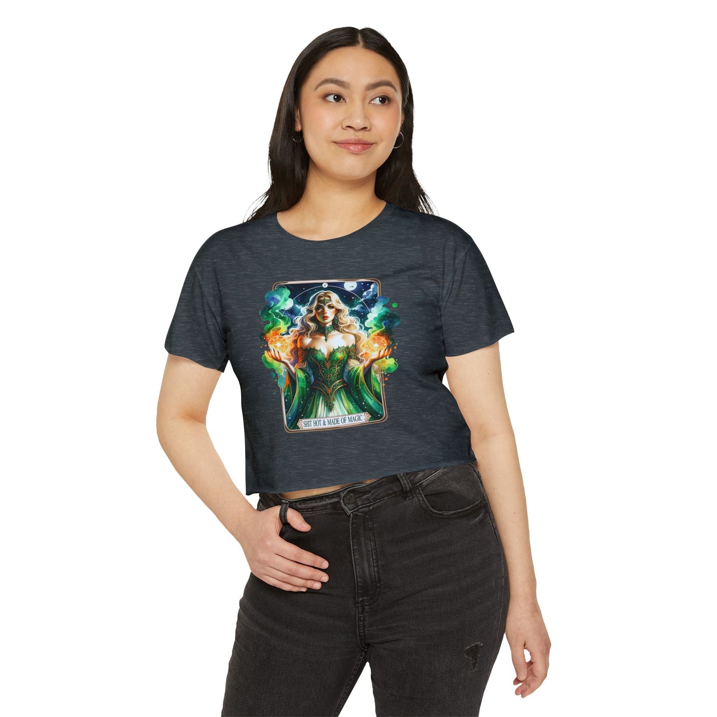 Magical Green Witch Crop Top