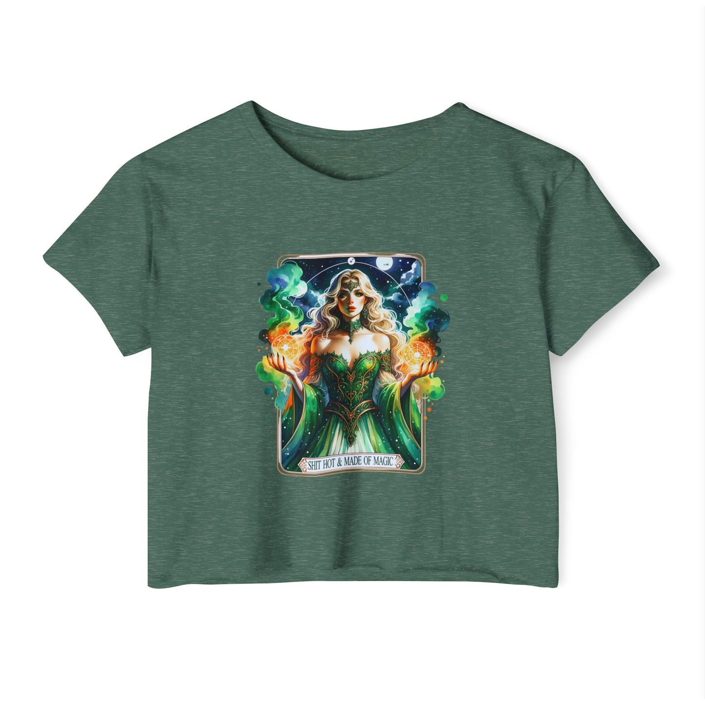 Magical Green Witch Crop Top