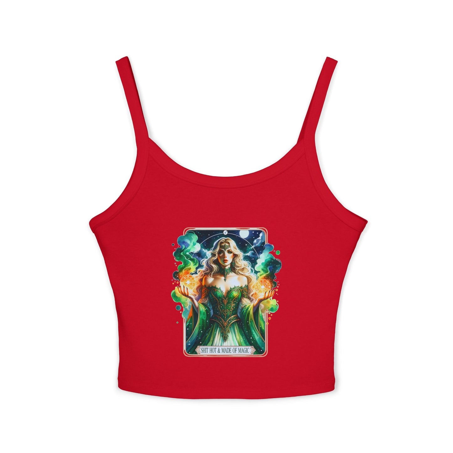 Magical Green Witch Spaghetti Strap Tank Top
