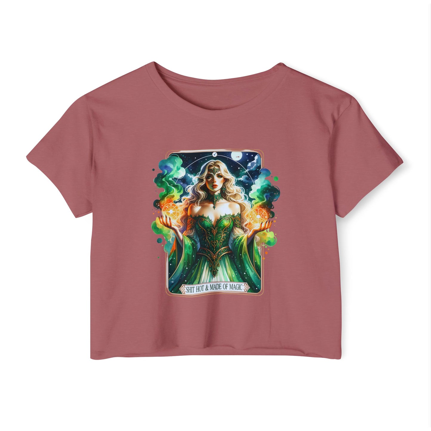 Magical Green Witch Crop Top
