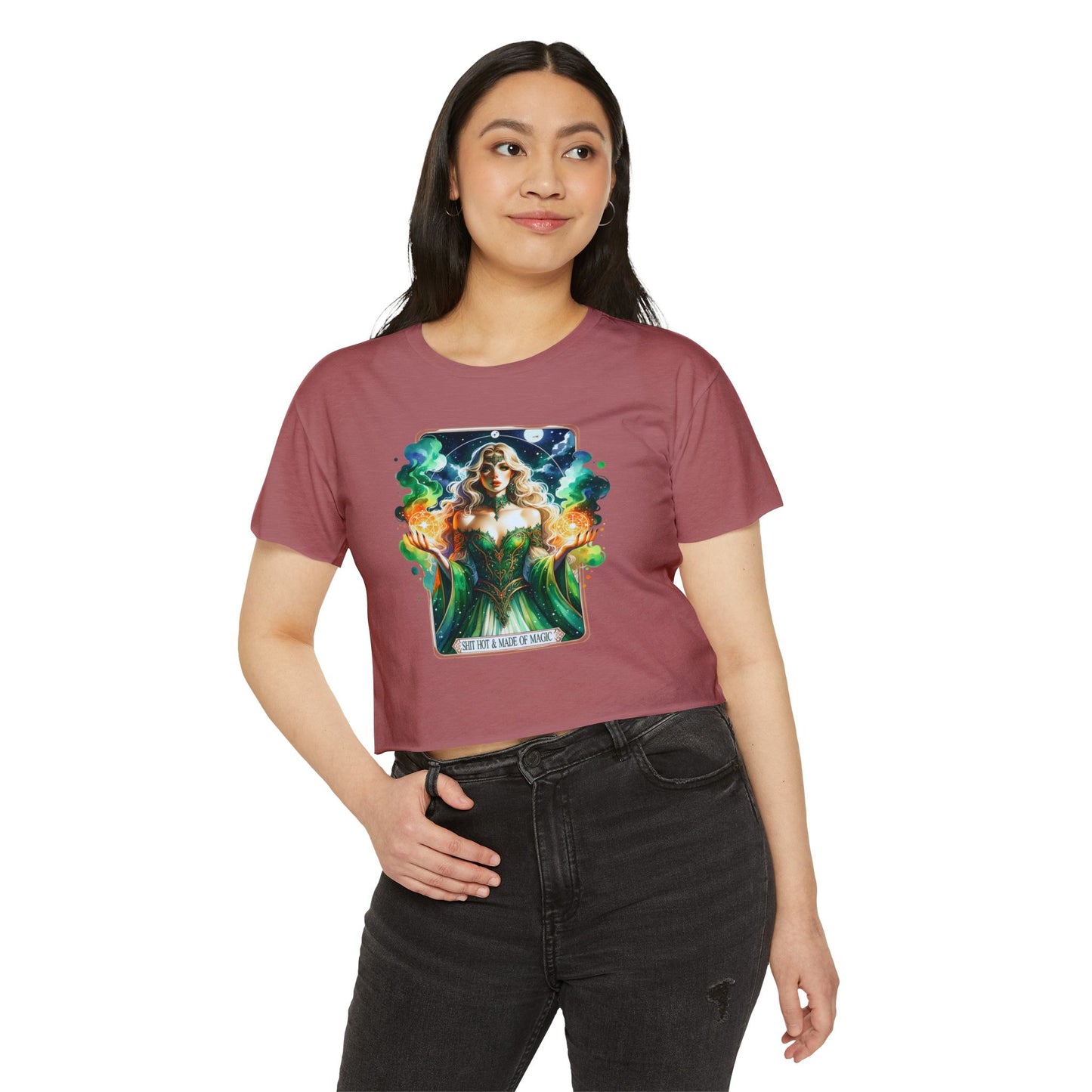 Magical Green Witch Crop Top
