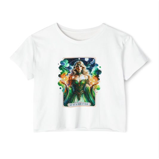 Magical Green Witch  Crop Top